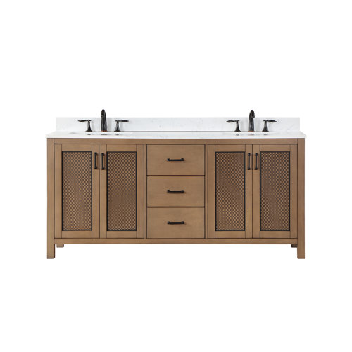 Rosdorf Park Gavrili 72'' Double Bathroom Vanity with Cultured Marble